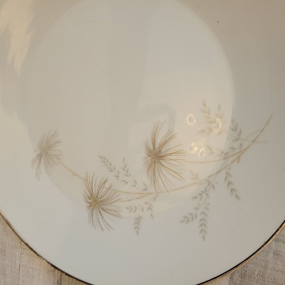 Vintage Mikasa Bon Air Round Platter Silver Rim Floral Design 12 Inches - Picture 3 of 5